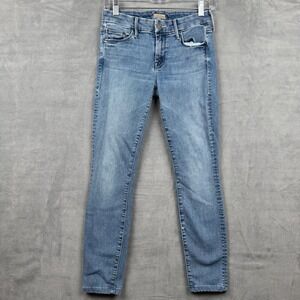 MOTHER Looker Ankle Fray Jeans Women Size 25 Fingerprints Muddy Feet Wash